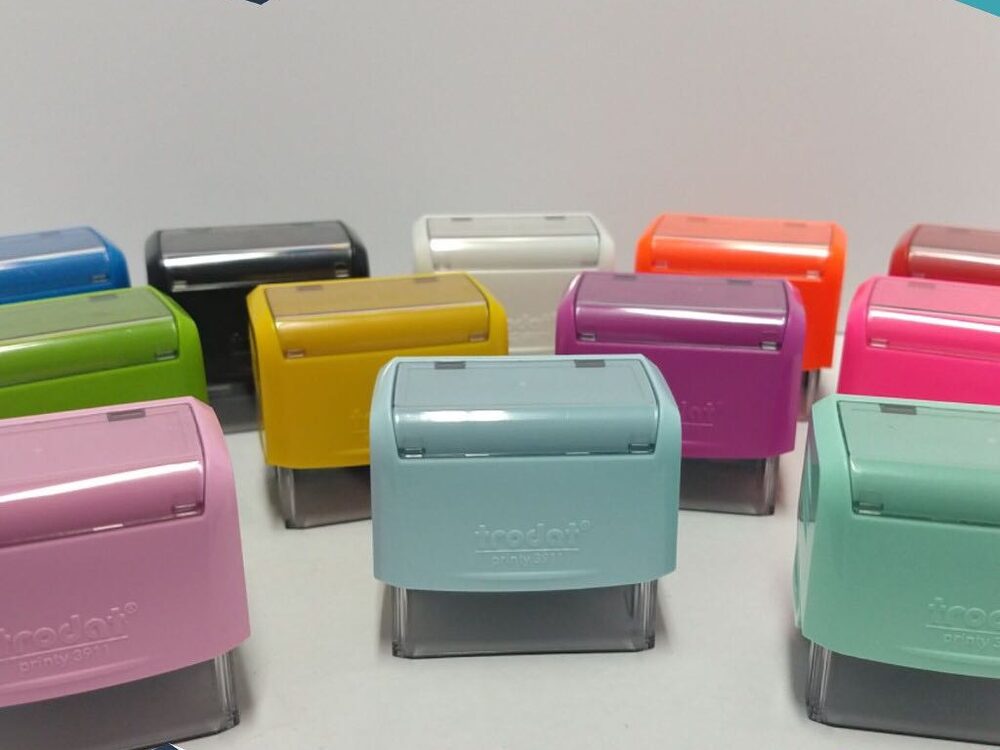 Sellos automáticos en colores pastel