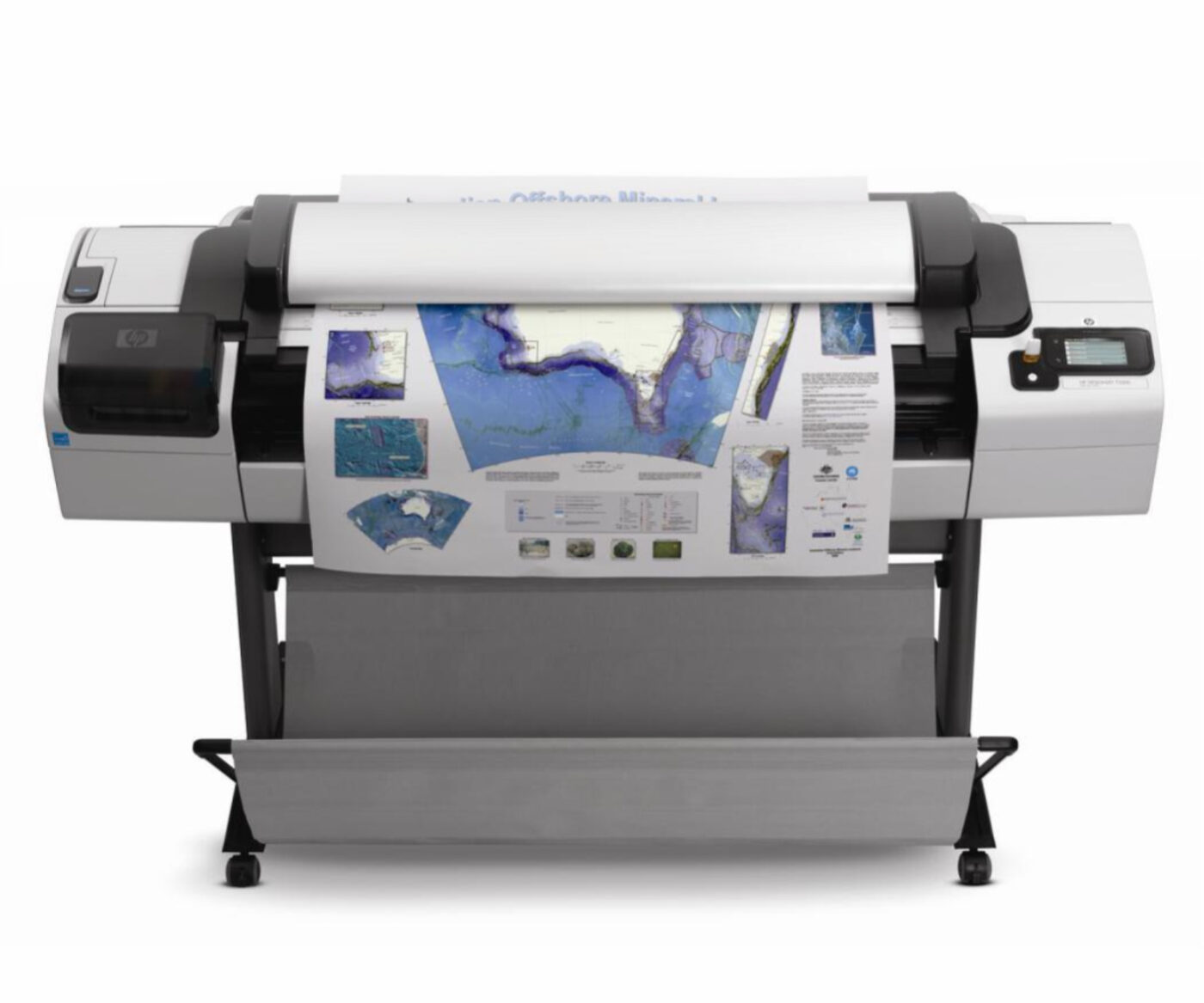 Plotter de gran formato imprimiendo un plano a color